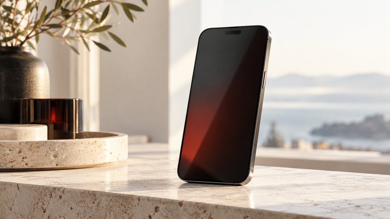 Smartphone in einer hellen, ruhigen Umgebung